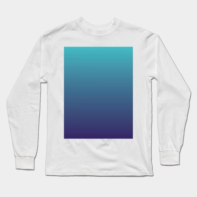 Teal to Violet Blue Ombre Fade Sunset Gradient Long Sleeve T-Shirt by squeakyricardo